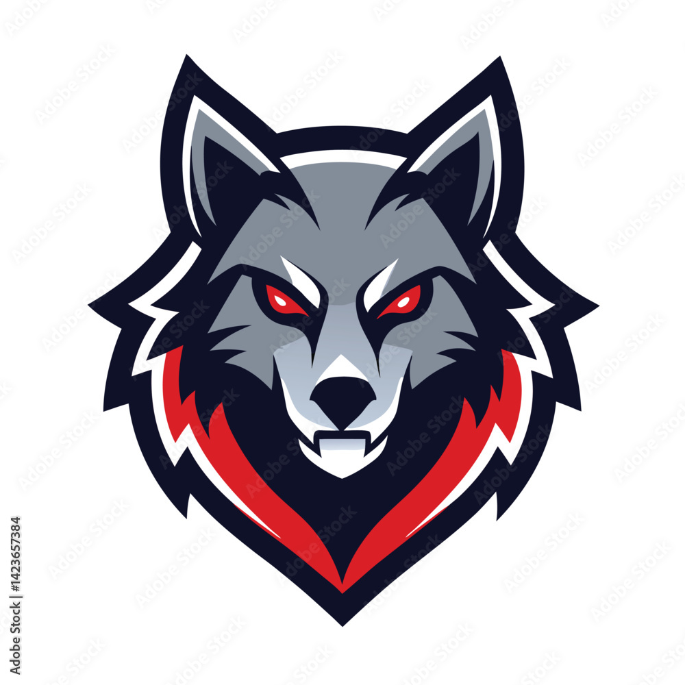Fototapeta premium wolf cyborg gaming mascot art