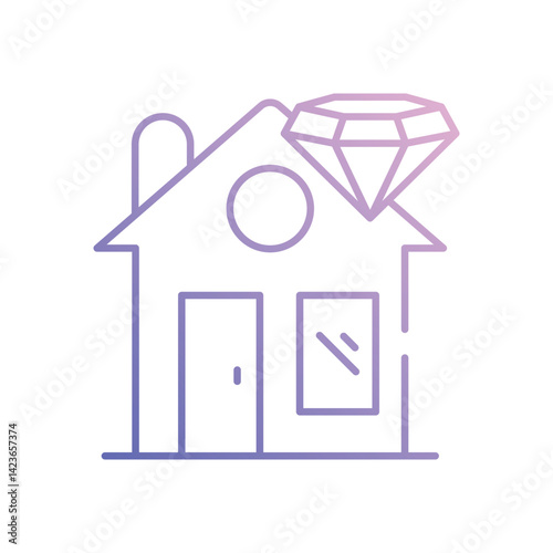 Precious House vector icon stock illustration
