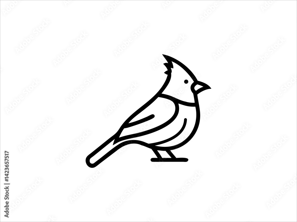 Obraz premium A clean, minimalist silhouette of a bird, perfect for nature themed designs, logos, or educational materials.