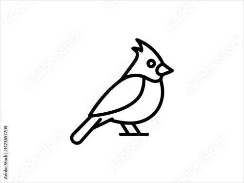 A clean, minimalist silhouette of a bird, perfect for nature themed designs, logos, or educational materials.