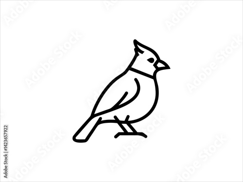 A clean, minimalist silhouette of a bird, perfect for nature themed designs, logos, or educational materials.