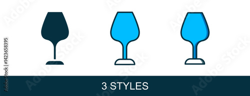 Filled outline Wine glass icon isolated on white background. Wineglass sign. Vector