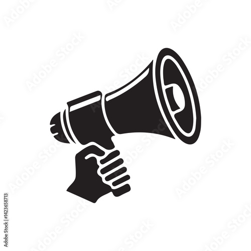Megaphone icon. Electric megaphone symbol with sound. Loudspeaker megaphone icon collection. Vector illustration