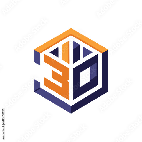 Innovative minimalist logo design representing a printing company with a modern geometric style and bold color elements