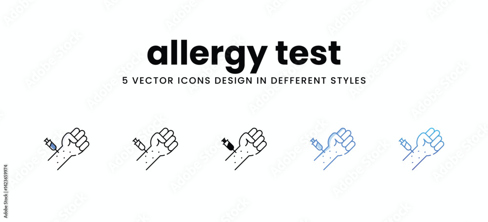 allergy test vector icons set stock illustration allergy test vector icons set stock illustration