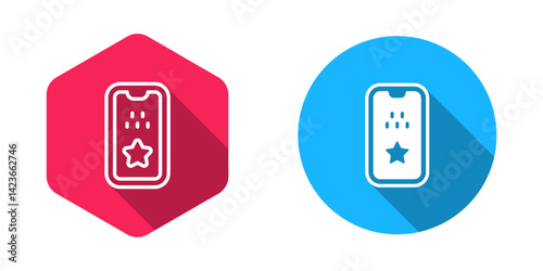 Filled and outline Taxi mobile app icon isolated with long shadow background. Mobile application taxi. Vector