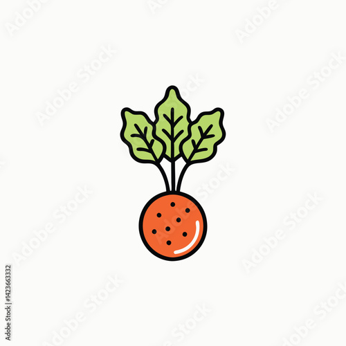 Vector beets on a white background in a flat style. Cut the whole red beets into halves and wedges. Vector illustration