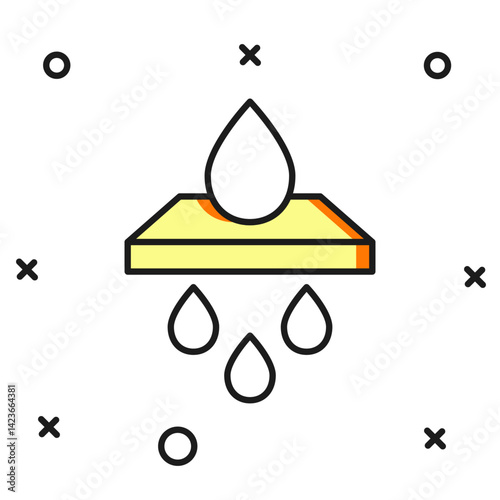 Filled outline Water filter cartridge icon isolated on white background. Flat filled outline style with shadow. Vector