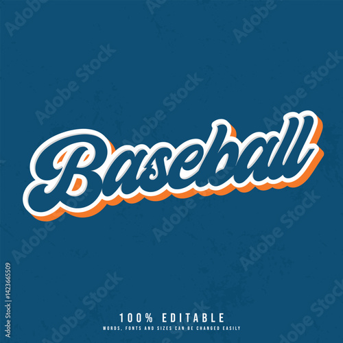 Baseball text effect editable. Editable Baseball text effect vector