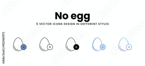 No egg vector icons set stock illustration