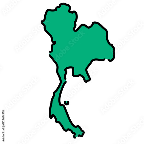 手書き_タイ王国_ベクター素材