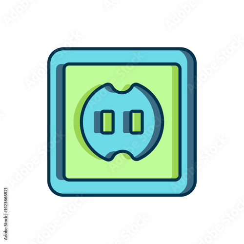 Filled outline Electrical outlet icon isolated on white background. Power socket. Rosette symbol. Flat filled outline style with shadow. Vector