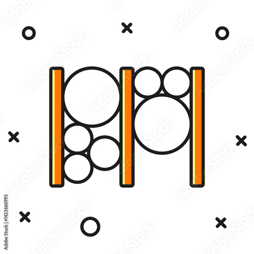 Filled outline Playground climbing equipment icon isolated on white background. Kid playground climb. Flat filled outline style with shadow. Vector