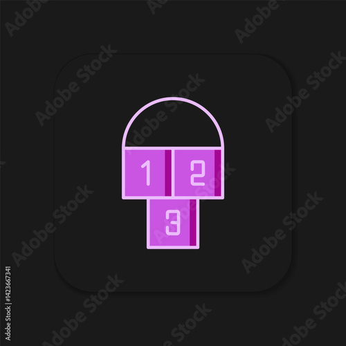 Filled outline Hopscotch icon isolated on black background. Children asphalt coating drawing. Flat filled outline style with shadow. Vector