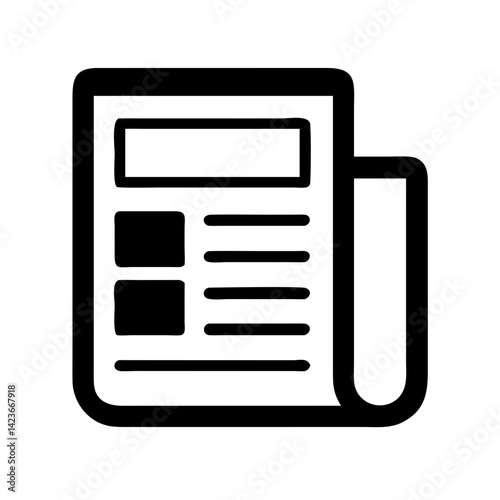 Get the latest news daily newspaper publication icon vector image for journalism and information