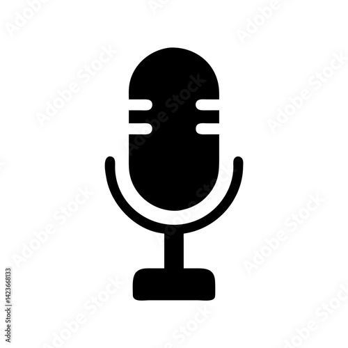 Find a microphone icon vector graphic for podcasting recording and audio equipment needs online here now