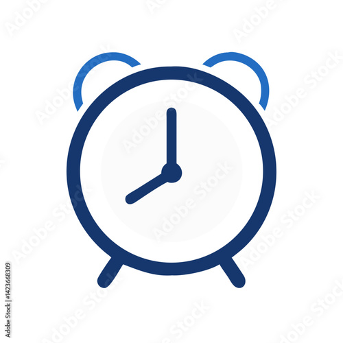Alarm clock vector icon time management reminder wake up call schedule notification deadline 8am