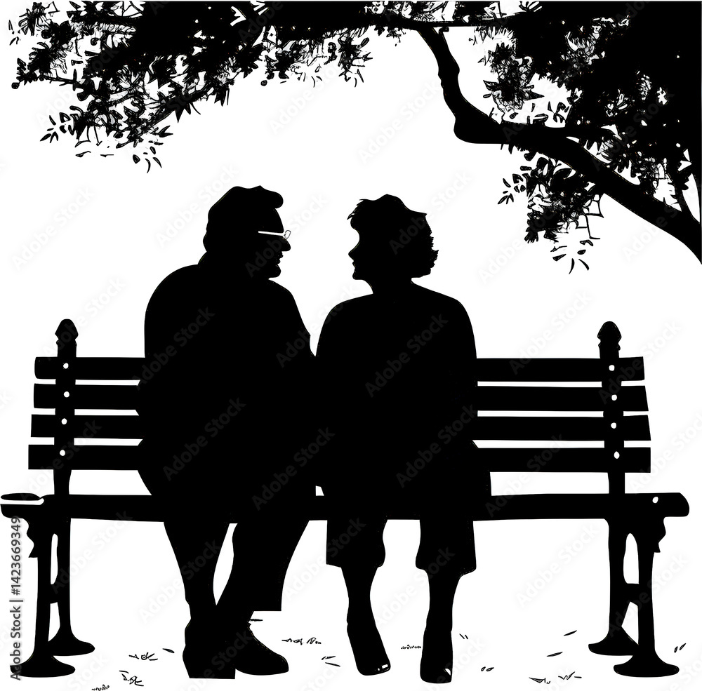 Couple sitting together on bench