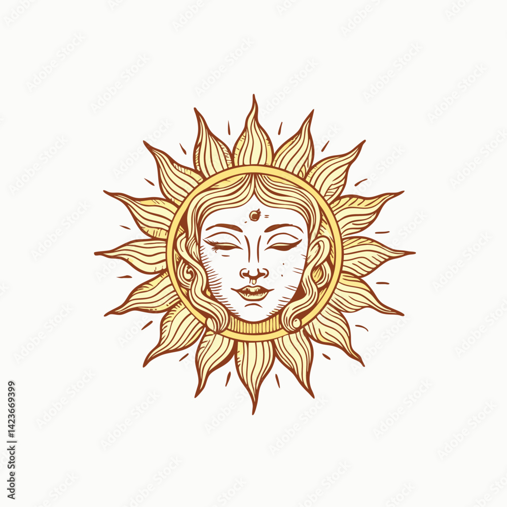 The sun faces with open and closed eyes. Hand drawn doodle vector icon isolated on white background The sun faces with open and closed eyes. Hand drawn doodle vector icon isolated on white background