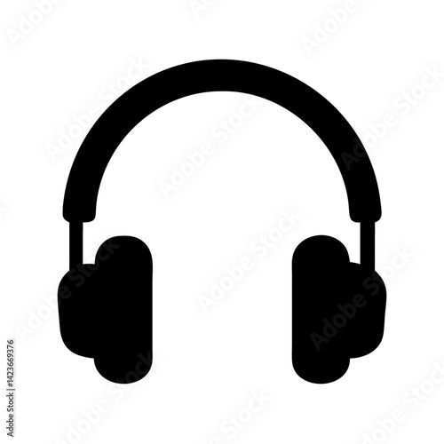 Headphones vector icon design, audio listening device for music, podcast, sound, and entertainment