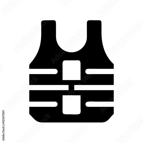 Find safety life vest jacket icon vector illustration for water sports and activities gear