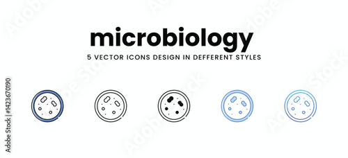 microbiology  vector icons set stock illustration