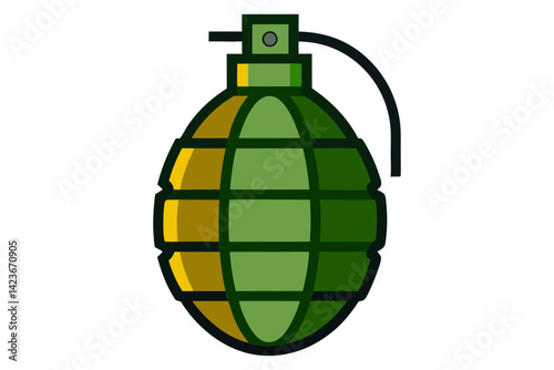 Realistic Hand Grenade Vector Artwork