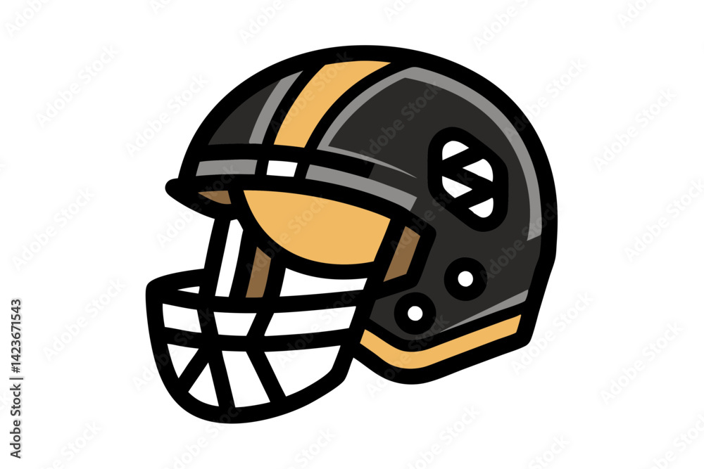 Fototapeta premium Ice Hockey Helmet Vector on White