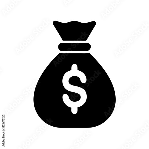 Money bag icon vector illustration symbol of wealth finance currency income and investment