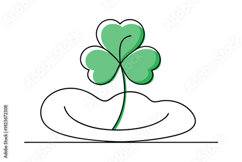 Line Drawing of Clover Plant Vector
