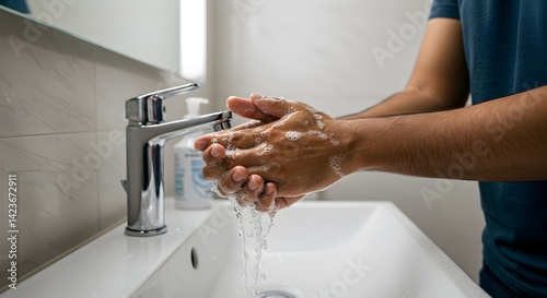 wahing hand in the modern wastafel 