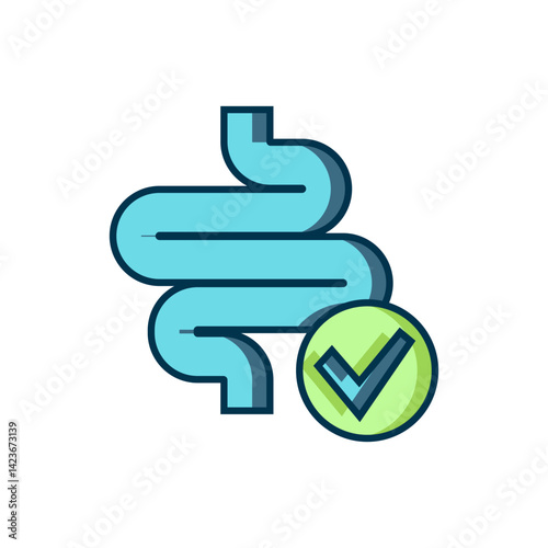 Filled outline Intestines icon isolated on isolated on white background. Human body internal organs. Flat filled outline style with shadow. Vector