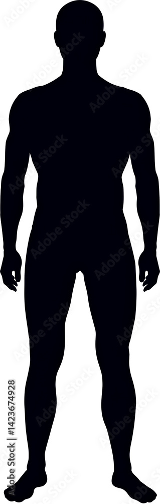 Silhouette of a muscular man Silhouette of a muscular man