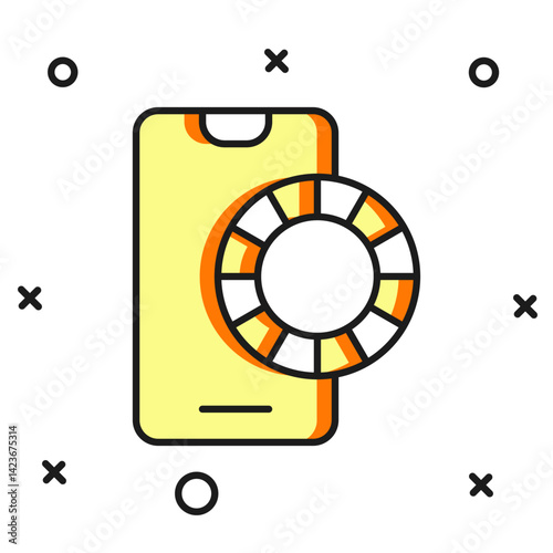 Filled outline Online sports betting icon isolated on white background. Sport bet bookmaker. Betting online make money. Flat filled outline style with shadow. Vector