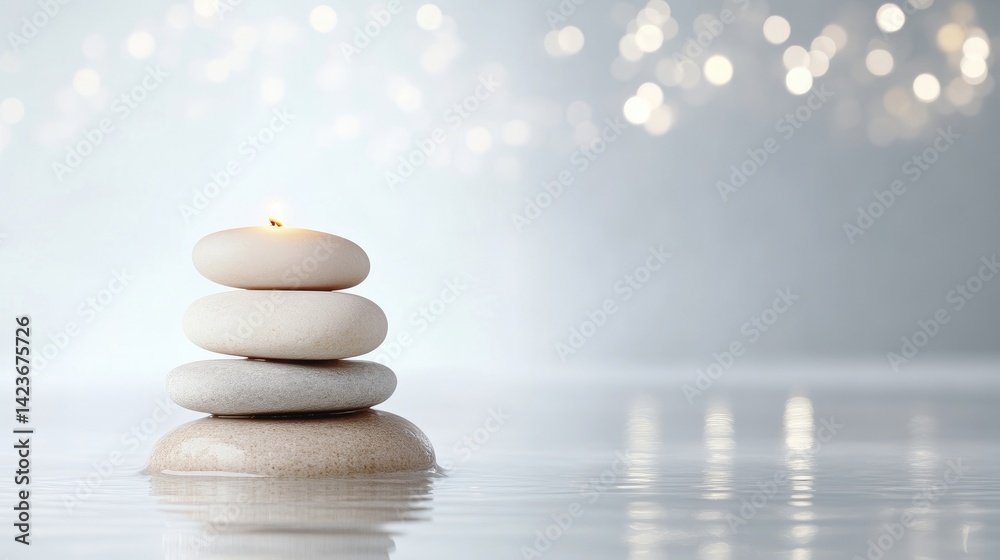 Peaceful Zen Stones and Candle Peaceful Zen Stones and Candle
