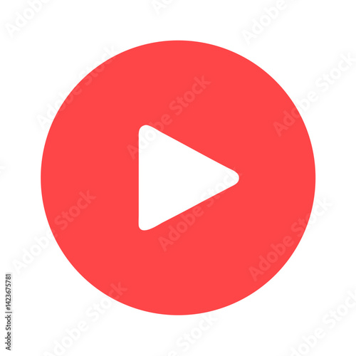 video player icon, Red Play Button Icon