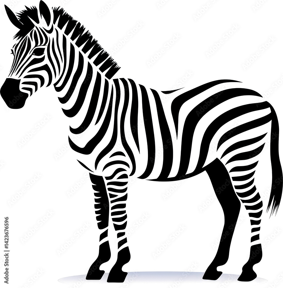 Obraz premium Stylized zebra standing gracefully