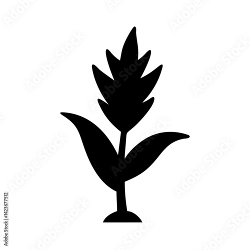 Isolated black wheat stalk vector illustration for agriculture and harvest designs and decoration