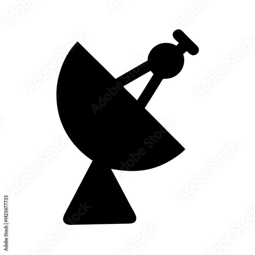 Satellite dish antenna vector icon illustration for broadcast communication and technology design