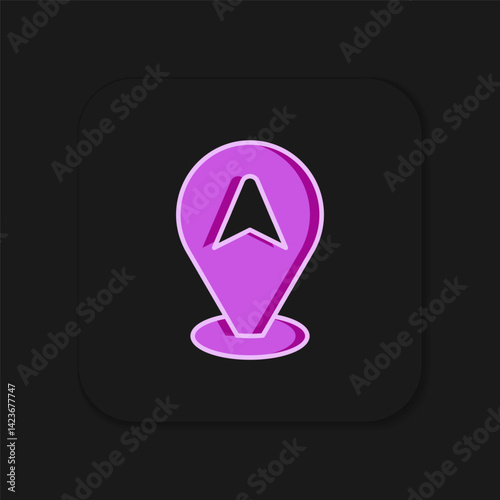 Filled outline Map pointer with taxi car icon isolated on black background. Location symbol. Flat filled outline style with shadow. Vector