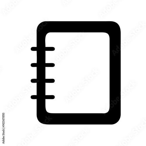 Black notebook icon vector illustration for note taking diary and personal organizer design needs