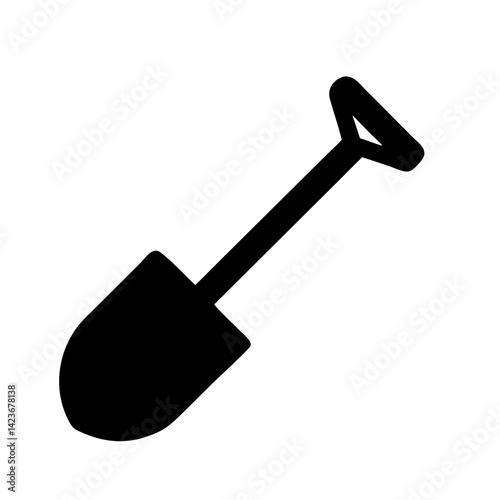 Shovel vector icon illustration for gardening digging and construction equipment agriculture tool design