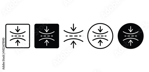 Elasticity Icon Set Black and White Color Vector Design Illustration