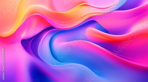 Colorful Fluid Abstract Background with Swirling Shapes and Smooth Transitions