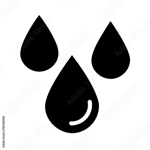Water drop vector illustration: black water drops graphic design element for nature and weather icons