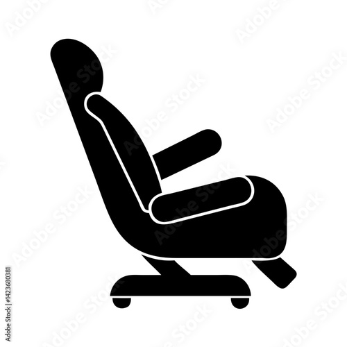 Illustration of a modern ergonomic recliner chair for comfort and relaxation furniture design