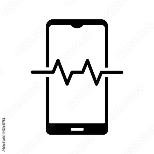 smartphone with heartbeat icon vector