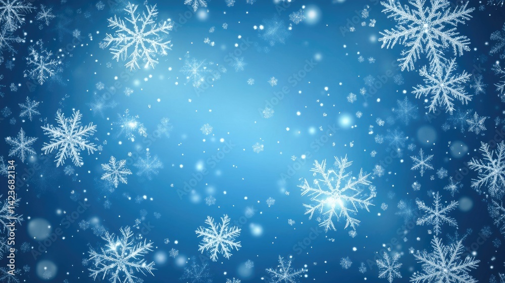 Blue winter background with snowflakes for your own creations Blue winter background with snowflakes for your own creations