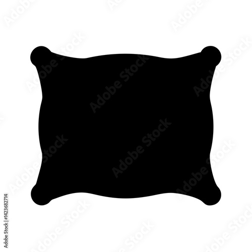 Decorative black pillow vector graphic for home decor and interior design projects and sleep comfort