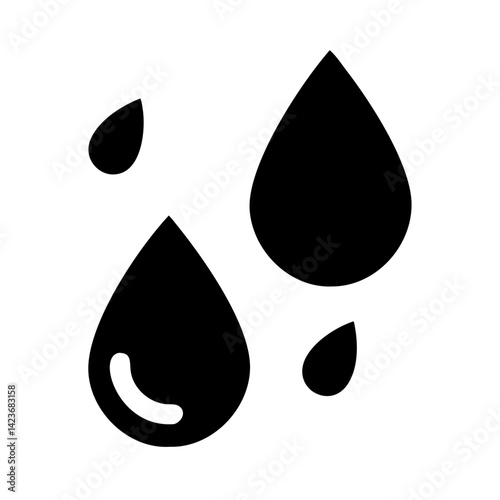 Black water drops vector illustration liquid droplets falling design graphic element isolated on white background art